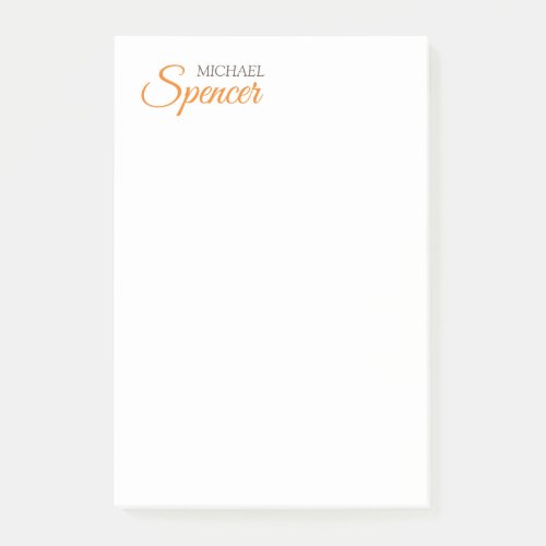 Classical Plain Simple Clean Professional Name Post_it Notes
