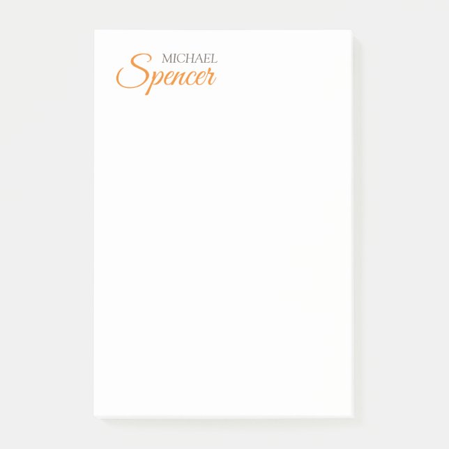 Classical Plain Simple Clean Professional Name Post-it Notes (Front)