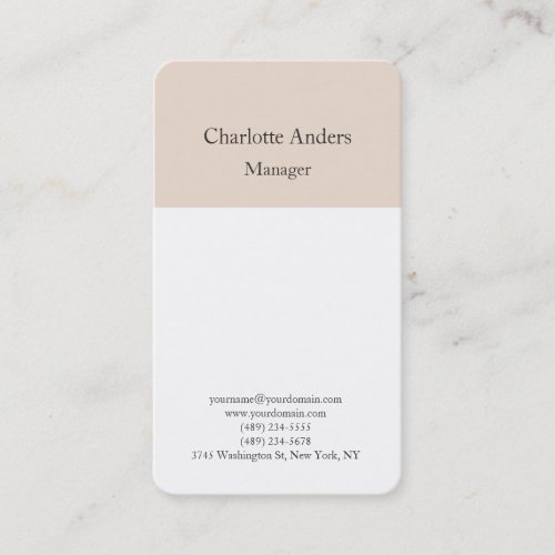 Classical plain simple minimalist  business card