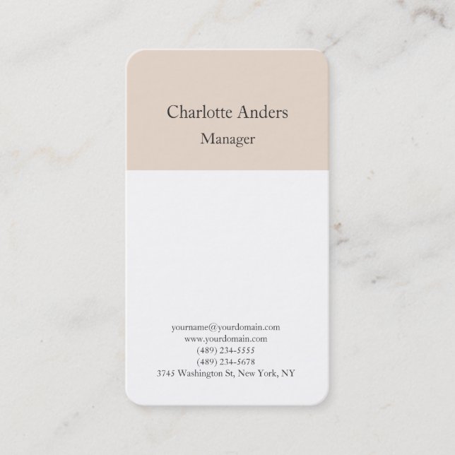Classical plain simple minimalist  business card (Front)