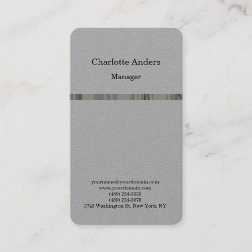Classical plain simple minimalist grey business card