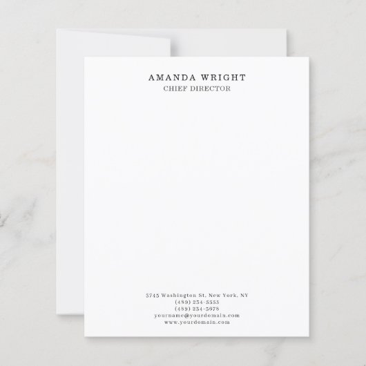 Classical Plain Stylish Business Paper Sheet (Front)