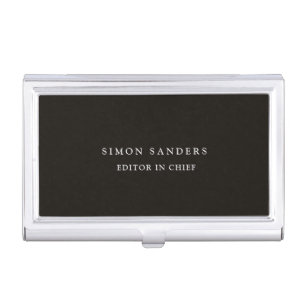 Classical Plain Unique Minimalist Smoky Black Business Card Case