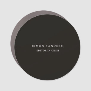 Classical Plain Unique Minimalist Smoky Black Car Magnet