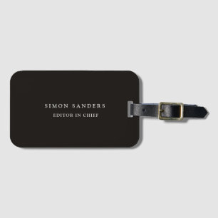 Classical Plain Unique Minimalist Smoky Black Luggage Tag