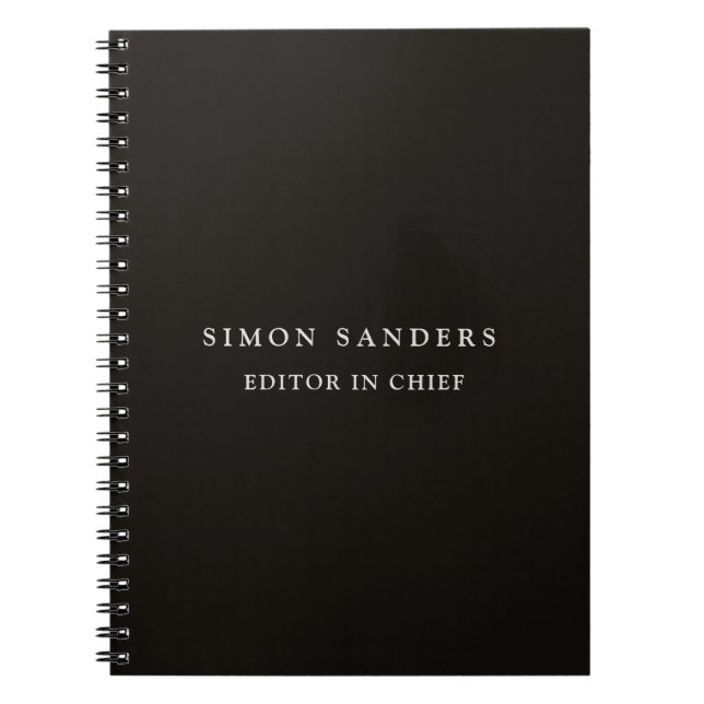 Classical Plain Unique Minimalist Smoky Black Notebook (Front)