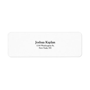 Classical Plain White Minimalist Professional Label