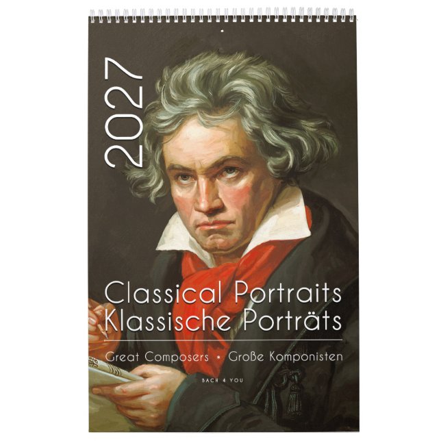 Classical Portraits of 12 Composers, 2027 Calendar (Cover)