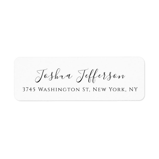 Classical Professional Creative Plain Black White Label (Front)