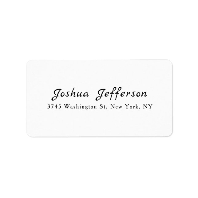 Classical Professional Creative Plain Black White Label (Front)