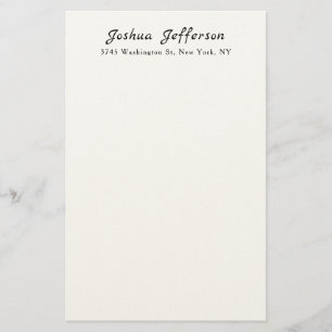 Classical Professional Creative Plain Black White Stationery
