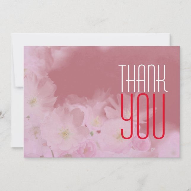 Classical Professional Floral Rose Gold Thank You Card (Front)