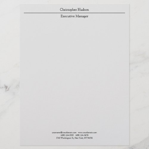 Classical Professional Light Grey Simple Plain Letterhead