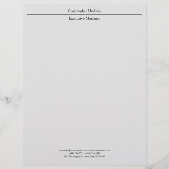 Classical Professional Light Grey Simple Plain Letterhead | Zazzle.com