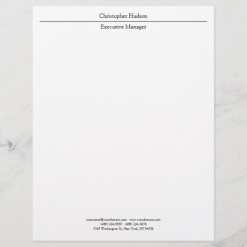 Classical Professional Minimalist Simple Plain Letterhead