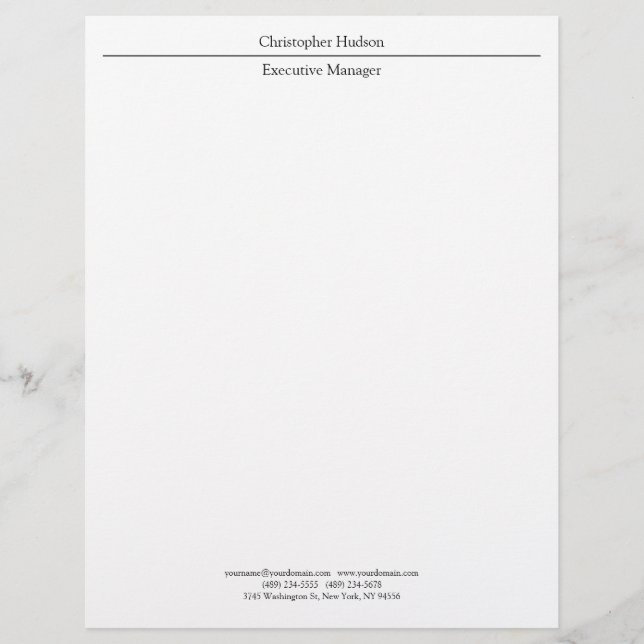 Classical Professional Minimalist Simple Plain Letterhead (Front)