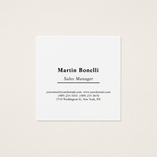 Classical Professional Own Name Information Simple (Front)