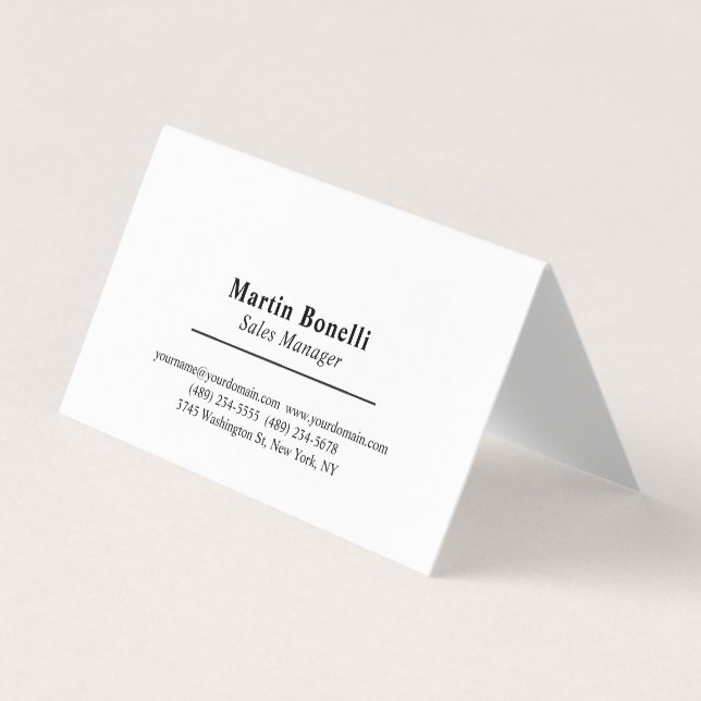 Classical Professional Own Name Information Simple Business Card (Front)