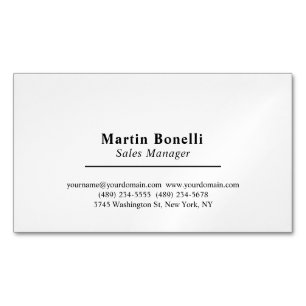 Classical Professional Own Name Information Simple Business Card Magnet