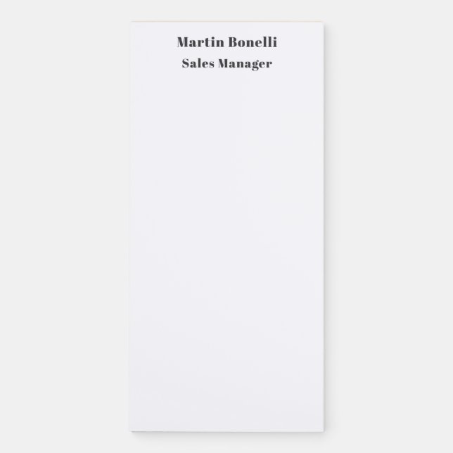 Classical Professional Own Name Information Simple Magnetic Notepad (Front)