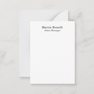 Classical Professional Own Name Information Simple Note Card