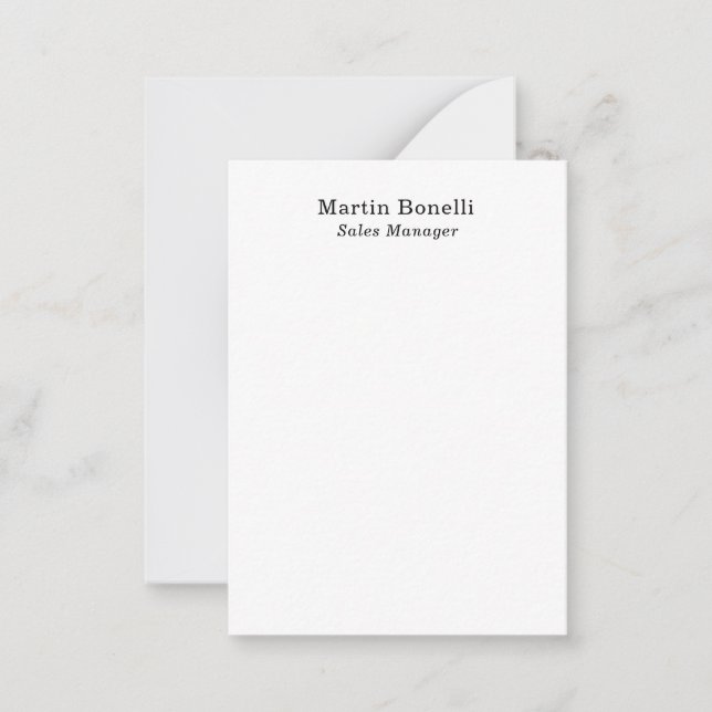 Classical Professional Own Name Information Simple Note Card (Front)