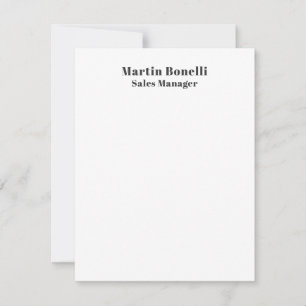 Classical Professional Own Name Information Simple Note Card