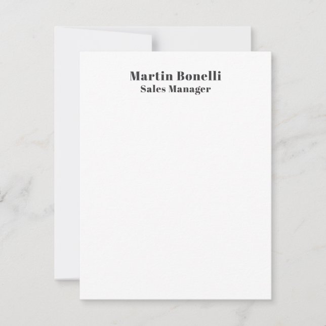 Classical Professional Own Name Information Simple Note Card (Front)
