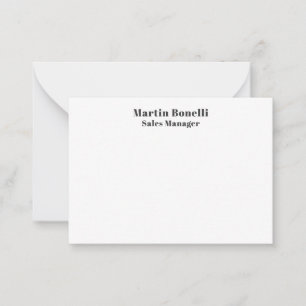 Classical Professional Own Name Information Simple Note Card