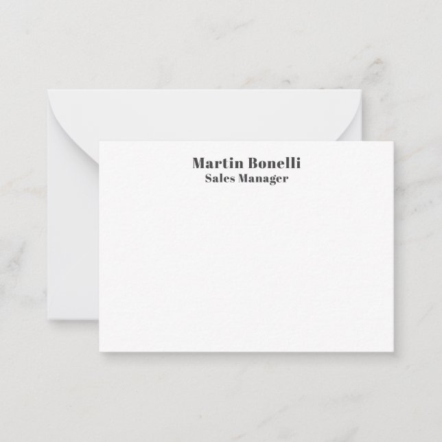 Classical Professional Own Name Information Simple Note Card (Front)