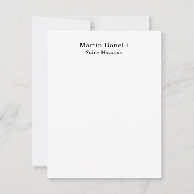 Classical Professional Own Name Information Simple Note Card (Front)