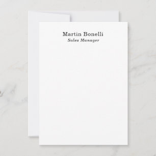 Classical Professional Own Name Information Simple Note Card