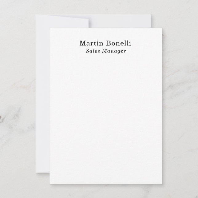 Classical Professional Own Name Information Simple Note Card (Front)