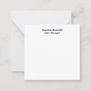 Classical Professional Own Name Information Simple Note Card