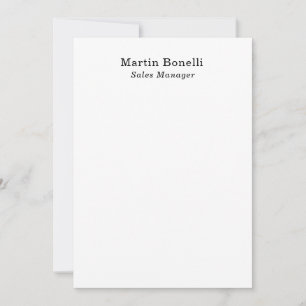 Classical Professional Own Name Information Simple Note Card