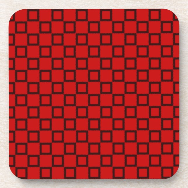 Classical red black Cork Coaster (Front)