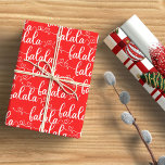 Classical Red Christmas Holiday  Wrapping Paper Sheets<br><div class="desc">Combination of red sparkles,  Christmas tree plaid and "falalala" script in a seamless pattern creating a classic holiday wrapping paper design.</div>