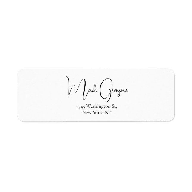 Classical Retro Stylish Handwritten Plain Elegant Label (Front)