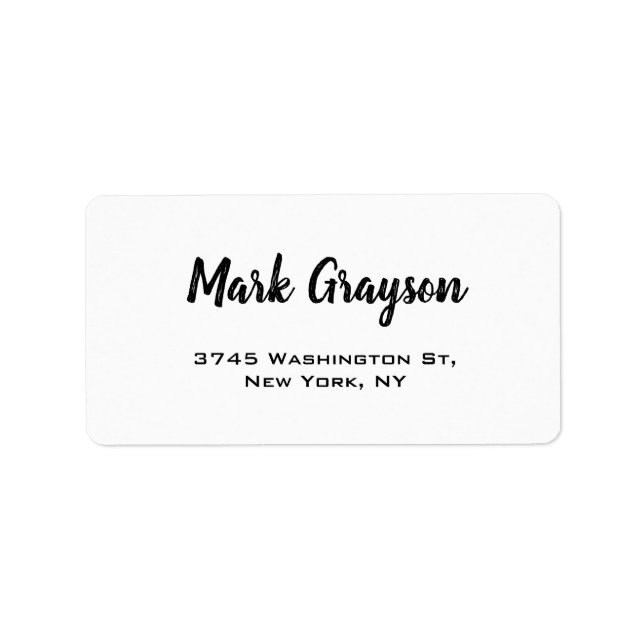 Classical Retro Stylish Handwritten Plain Elegant Label (Front)