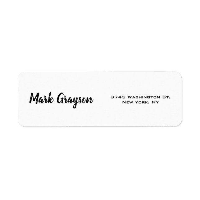 Classical Retro Stylish Handwritten Plain Elegant Label (Front)