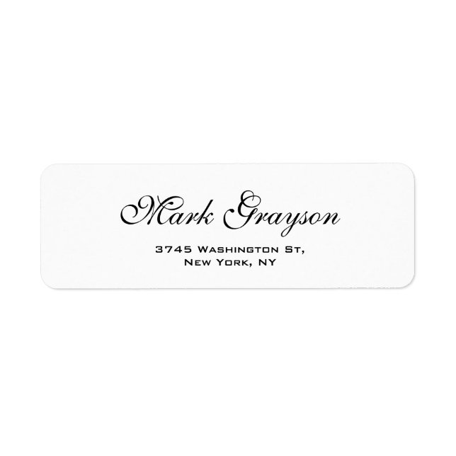 Classical Retro Stylish Handwritten Plain Elegant Label (Front)