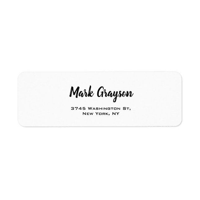 Classical Retro Stylish Handwritten Plain Elegant Label (Front)