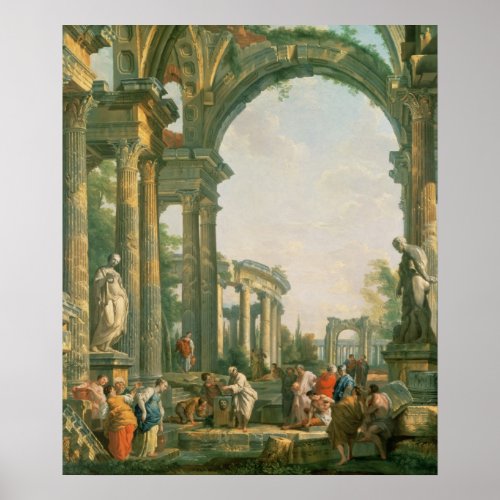 Classical ruins 18th century poster