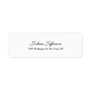 Classical Script Creative Plain Black & White Label
