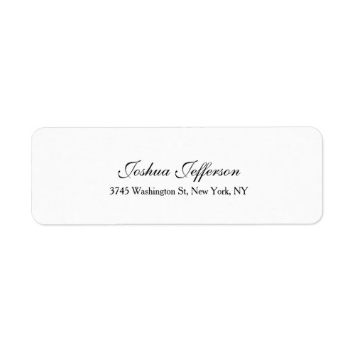 Classical Script Creative Plain Black  White Label