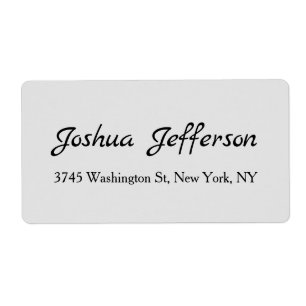 Classical Script Creative Plain Grey Label