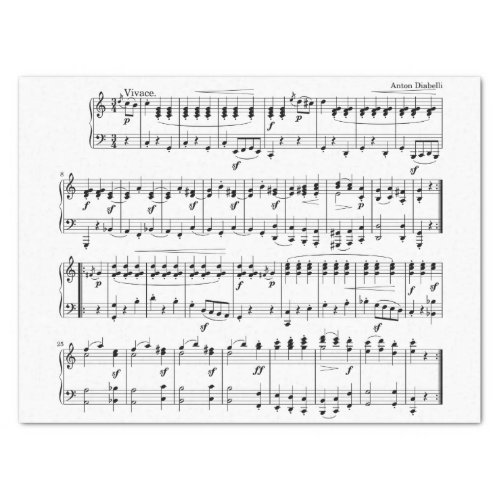 classical sheet music tissue paper