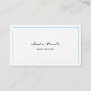 Classical Simple Black White Linen Two Sided Business Card