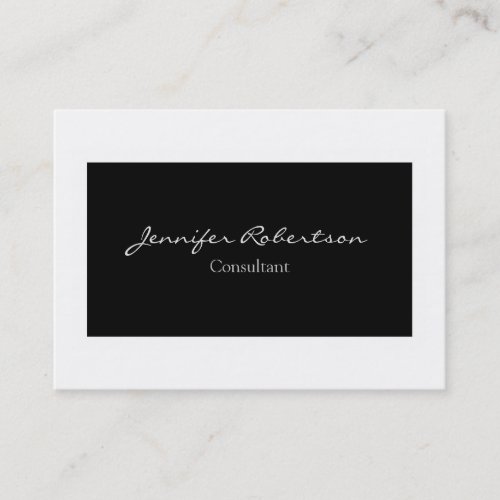 Classical Simple Black White Plain Unique Business Card