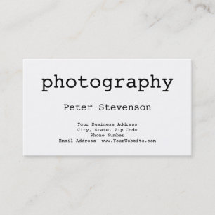 Classical Simple Minimal Photography Business Card
